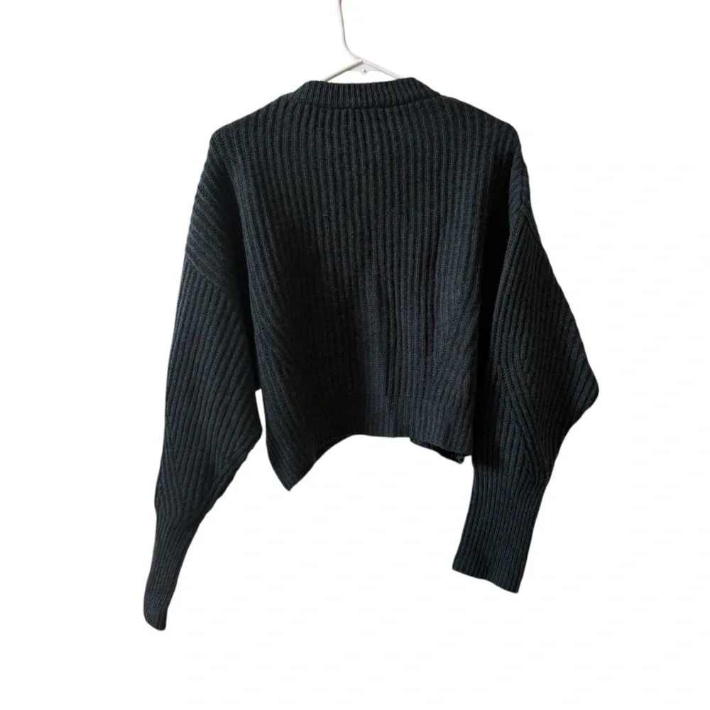 LE KASHA Monaco Cashmere Cropped Ribbed Button Cardigan Green One Size